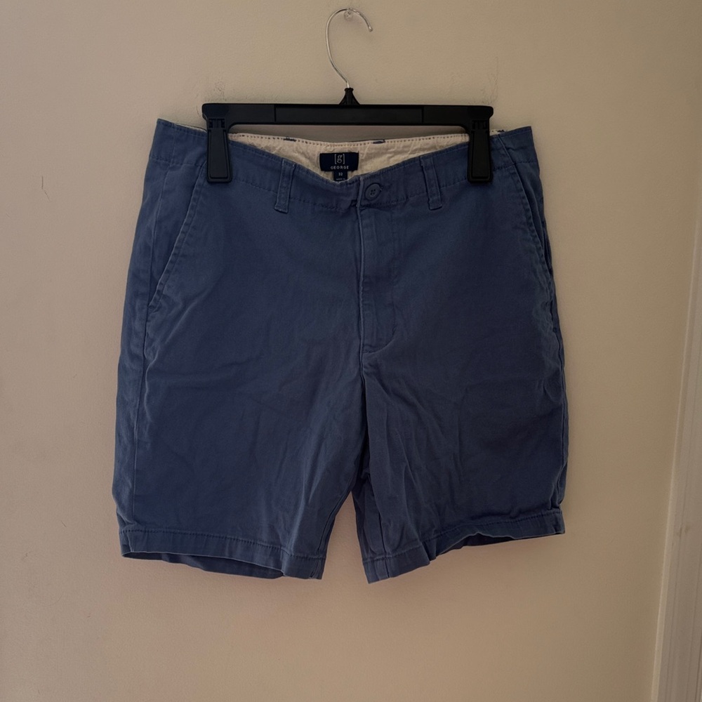 George Men's Blue Flat Front Shorts